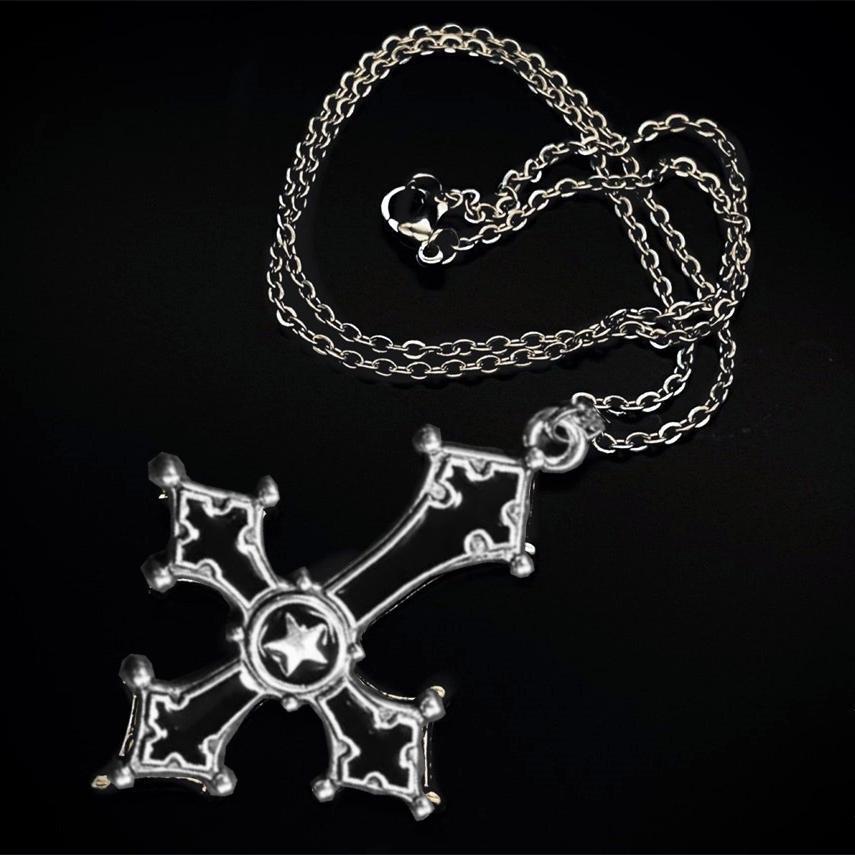 Wholesale Blood Red Gothic Inverted Cross Punk Necklace